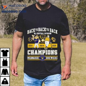 Milwakee Brewers Back To Back To Back Nl Central Division Champions 2025 Shirt 3 Milwakee Brewers Back To Back To Back Nl Central Division Champions Tshirt