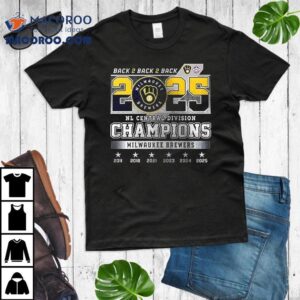 Milwaukee Brewers Nl Central Division Champions Back Back Back Name Roster Logo Tshirt