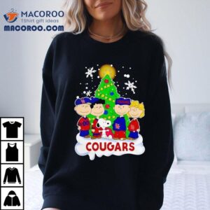 Peanuts Characters Houston Cougars Christmas Tshirt