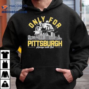 Sidney Crosby And Evgeni Malkin Only For Pittsburgh Penguins Always With Sid City Skyline Tshirt