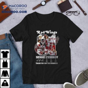 Snoopy X Detroit Red Wings Sergei Fedorov Thank You For The Memories Signature Tshirt