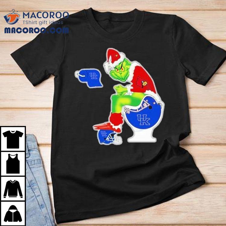 The Grinch Louisville Cardinals Sitting On Toilet Kentucky Wildcats Xmas Holiday Christmas Shirt The Grinch Louisville Cardinals Sitting On Toilet Kentucky Wildcats Xmas Holiday Christmas Shirt