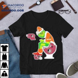 The Grinch Miami Hurricanes Sitting On Toilet Florida State Seminoles Holiday Christmas Shirt