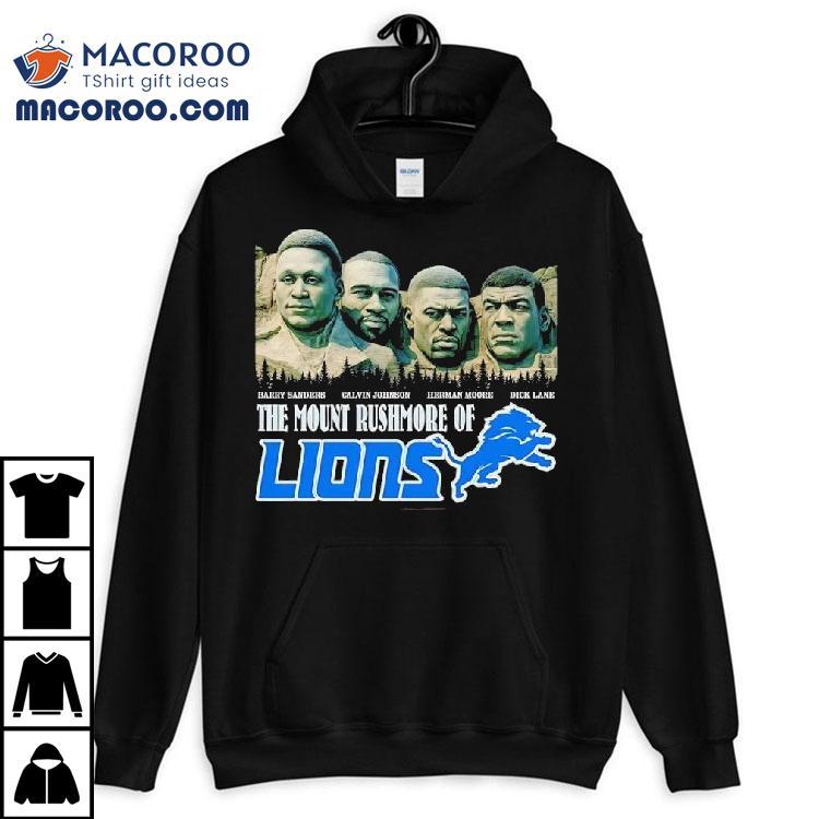 The Mount Rushmore Of Detroit Lions Are Barry Sanders Calvin Johnson Herman Moore Dick Lane Shirt The Mount Rushmore Of Detroit Lions Are Barry Sanders Calvin Johnson Herman Moore Dick Lane Shirt