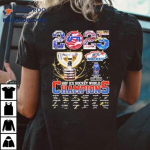 Usa Hockey Iihf Ice Hockey World Champions Trophy Signatures Tshirt