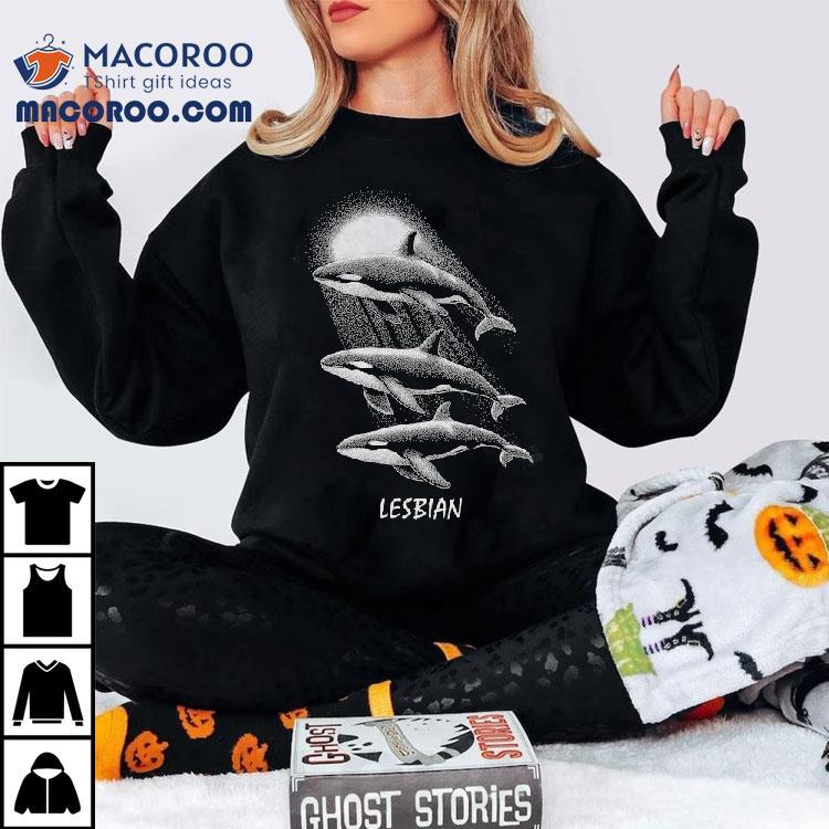 Whales Swimming In The Moonlight Lesbian Shirt Whales Swimming In The Moonlight Lesbian Shirt