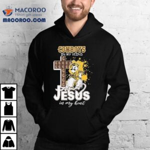 Wyoming Cowboys In My Veins Jesus In My Heart Masco Tshirt