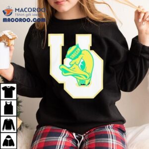Yellow Duck Head Mascot University Oregon Tshirt