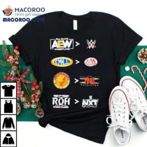 Aew Wwe Cmll Aaa Njpw Tna Roh And Nxt Logo Shirt