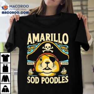 Amarillo Sod Poodles Black Prairie Dog Pirate Estd 2019 Shirt