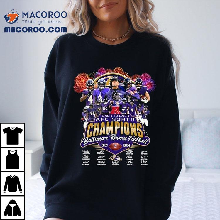 Baltimore Ravens Back To Back Afc North Champions 2024 Signatures Shirt Baltimore Ravens Back To Back Afc North Champions 2024 Signatures Shirt