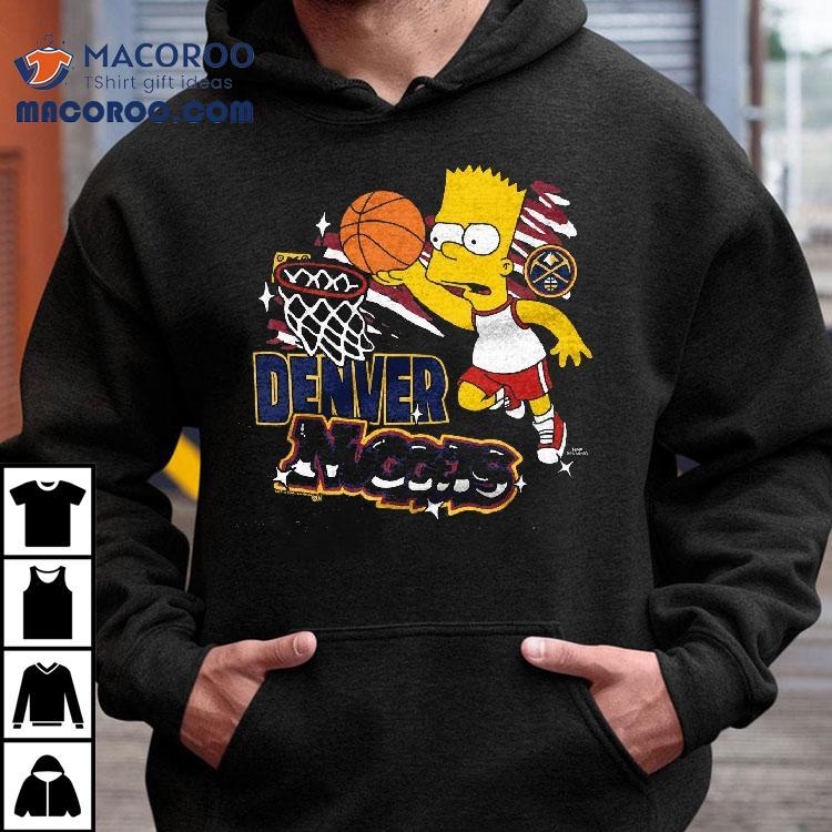 Bart Simpson Playing Basketball Denver Nuggets T-shirt Bart Simpson Playing Basketball Denver Nuggets T-shirt