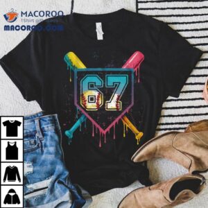 Baseball Ice Cream Drip Number 67 Six Seven Meme Christmas T-shirt