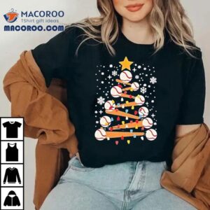 Baseball Tree Star Light Christmas Shirt