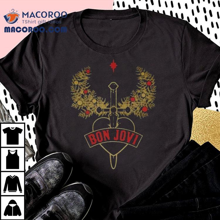 Bon Jovi Heart Dagger Holiday Wreath Christmas Shirt Bon Jovi Heart Dagger Holiday Wreath Christmas Shirt