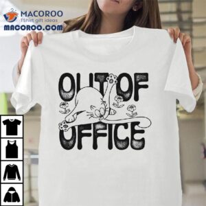 Cartoon Cat Out Of Office T-shirt