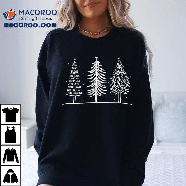 Christmas Trees Cone Linear Branchy Style Shirt Christmas Trees Cone Linear Branchy Style Shirt