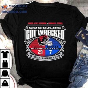 Cougars Got Wrecked Texas Tech Red Raiders And The Byu Cougars Jones Att Stadium Tshirt
