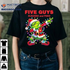 Five Guys X Grinch Lights Dabbing Christmas Shirt Five Guys X Grinch Lights Dabbing Christmas Shirt