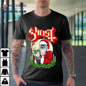 Ghost Father Christmas Santa Skeleton Graphic Shirt
