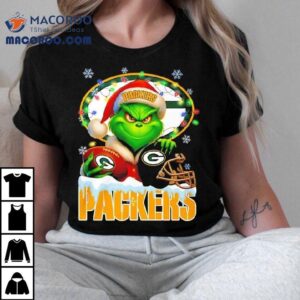 Grinch And Green Bay Packers Christmas Theme Helmet Shirt