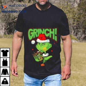 Grinch Stole Christmas Santa Claus Mans Shirt