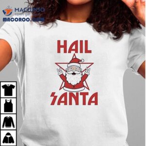 Hail Santa Rock And Roll Merry Christmas Shirt