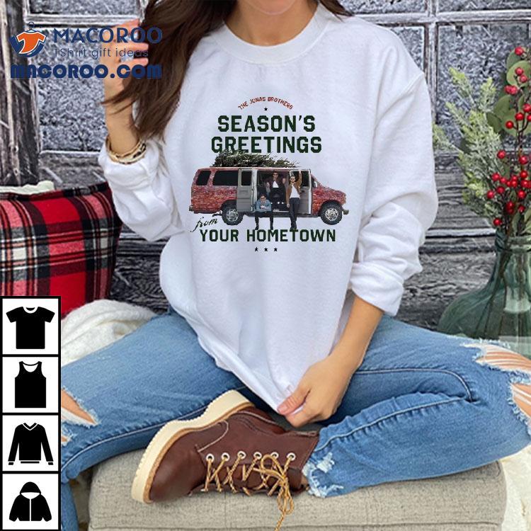 Jonas Brothers Season’s Greetings From Your Hometown Christmas Car Tree Shirt Jonas Brothers Season’s Greetings From Your Hometown Christmas Car Tree Shirt