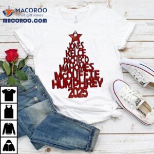 Jones Kelce Pacheco Mahomes Mcduffiehumphrey Kansas City Chiefs Christmas Tree 2025 Shirt Jones Kelce Pacheco Mahomes Mcduffiehumphrey Kansas City Chiefs Christmas Tree 2025 Shirt