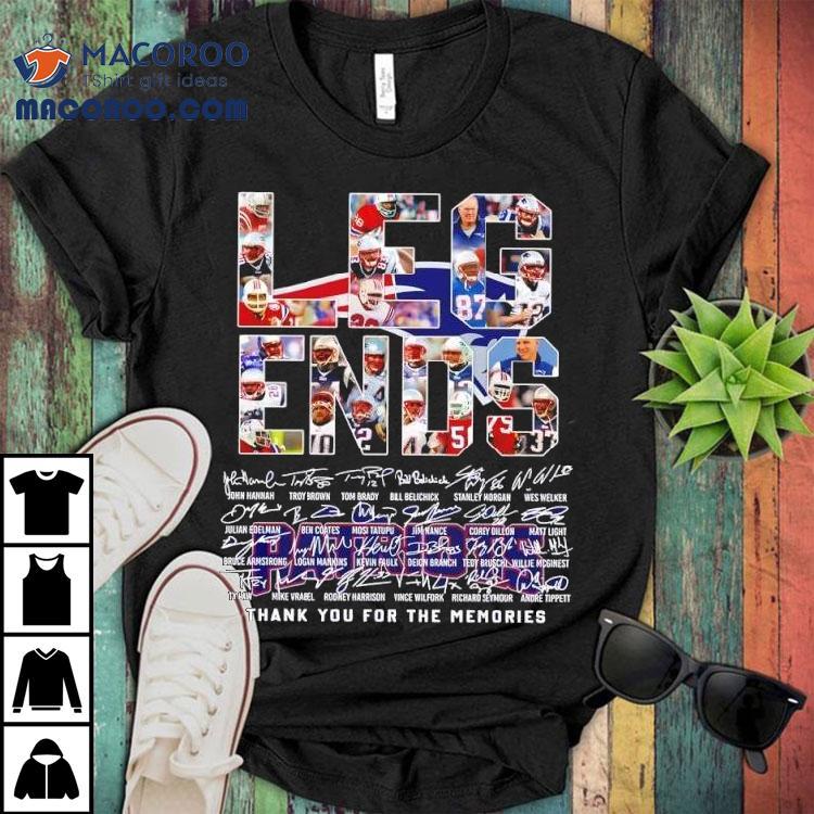  Legends New England Patriots Signatures Of  Individuals Players Tshirt
