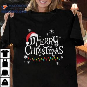 Merry Christmas Gifts Lights Red Santa Hat For Men Women Kid T-shirt