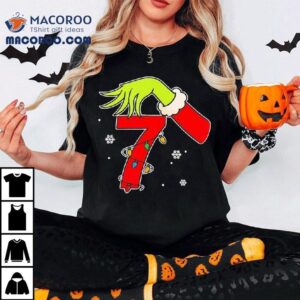 Number 7 Christmas 67 Six Seven Meme Xmas Grinch Hand Shirt