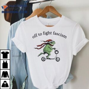 Off To Fight Fascism Santa Frog Meme Shirt