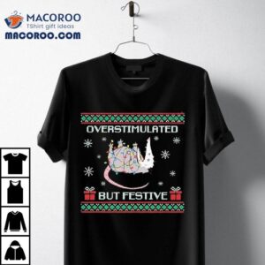 Overstimulated But Festive Possum Christmas Lights Shirt