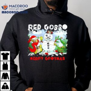 Red Gobbo Merry Grotmas Christmas With Snow Shirt