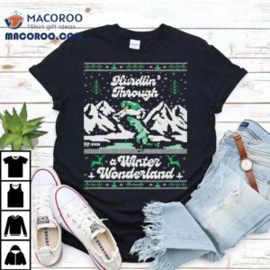 Saquon Barkley Philadelphia Eagles Hurdlin’ Through A Winter Wonderland Christmas Shirt