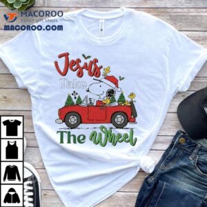 Snoopy And Woodstock Driving Car The Peanuts Jesus Takes The Wheel Christmas Shirt Snoopy And Woodstock Driving Car The Peanuts Jesus Takes The Wheel Christmas Shirt