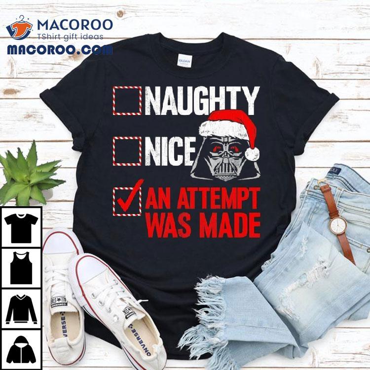 Star Wars Christmas Darth Vader Naughty Or Nice Checklist Shirt Star Wars Christmas Darth Vader Naughty Or Nice Checklist Shirt