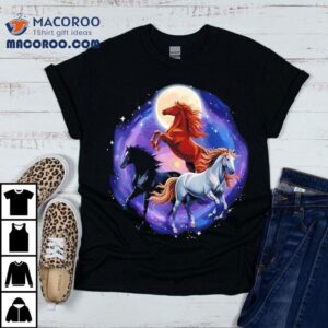 Three Moon Funny Horse Shirt