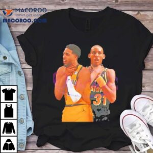 Tyrese Haliburton And Reggie Miller Indiana Pacers Choke Pose Vintage 2025 Shirt