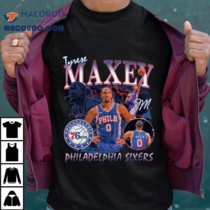 Tyrese Maxey Philadelphia 76ers Player Collage T-shirt