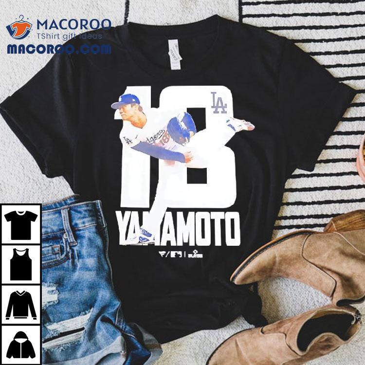 Yamamoto Number 18 Pitcher For The Los Angeles Dodgers Shirt Yamamoto Number 18 Pitcher For The Los Angeles Dodgers Shirt
