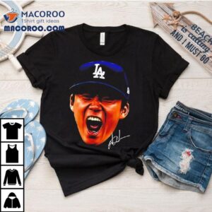 Yoshinobu Yamamoto The Los Angeles Dodgers Face Signature Shirt