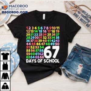 67 Days Of School Teacher Kids Boy 67 Math Numbers 100th Day Shirt
