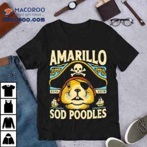 Amarillo Sod Poodles Black Prairie Dog Pirate Estd 2019 Shirt