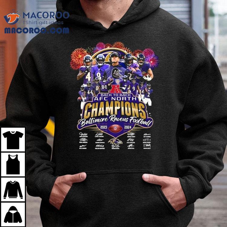Baltimore Ravens Back To Back Afc North Champions 2024 Signatures Shirt Baltimore Ravens Back To Back Afc North Champions 2024 Signatures Shirt