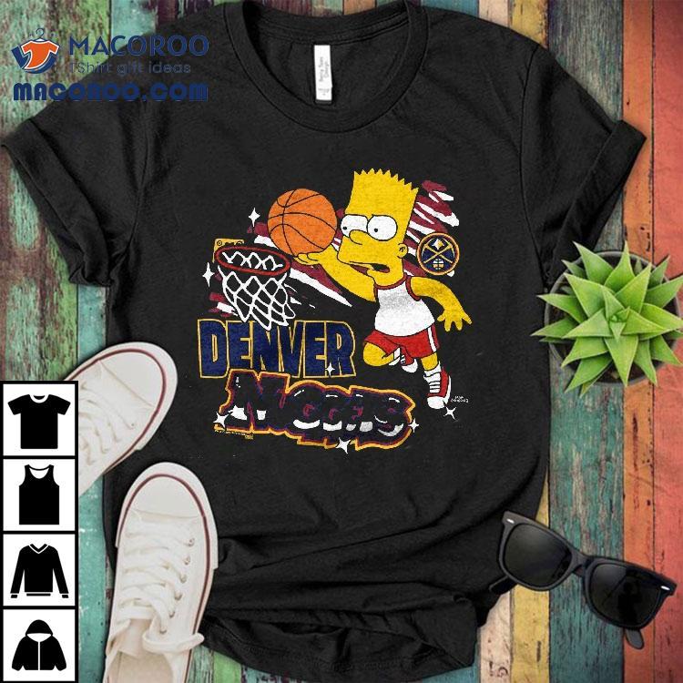 Bart Simpson Playing Basketball Denver Nuggets T-shirt Bart Simpson Playing Basketball Denver Nuggets T-shirt