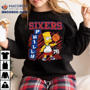 Bart Simpson Playing Basketball Philadelphia 76ers T-shirt