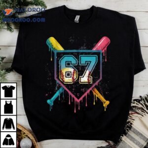 Baseball Ice Cream Drip Number 67 Six Seven Meme Christmas T-shirt