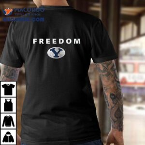 Byu Courgars X Bringham Young University X Charlie Kirk Freedom Logo Tshirt